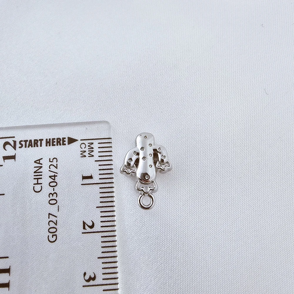 Silver Tone‎ Cactus Charm Pendant